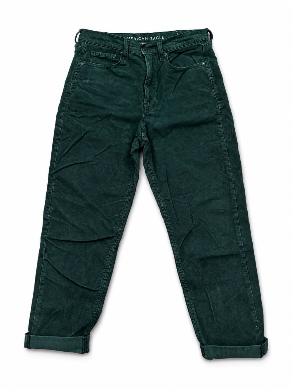 American Eagle Dark Forest Green Corduroy Pants – High Rise